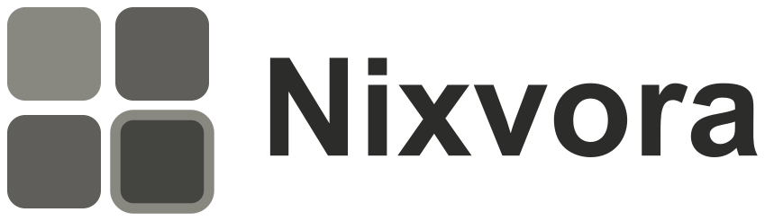 Nixvora logo in grays